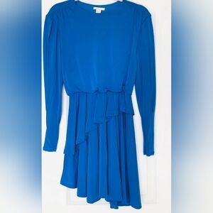 H&M Long Sleeves Mini 2-tier Dress, Blue